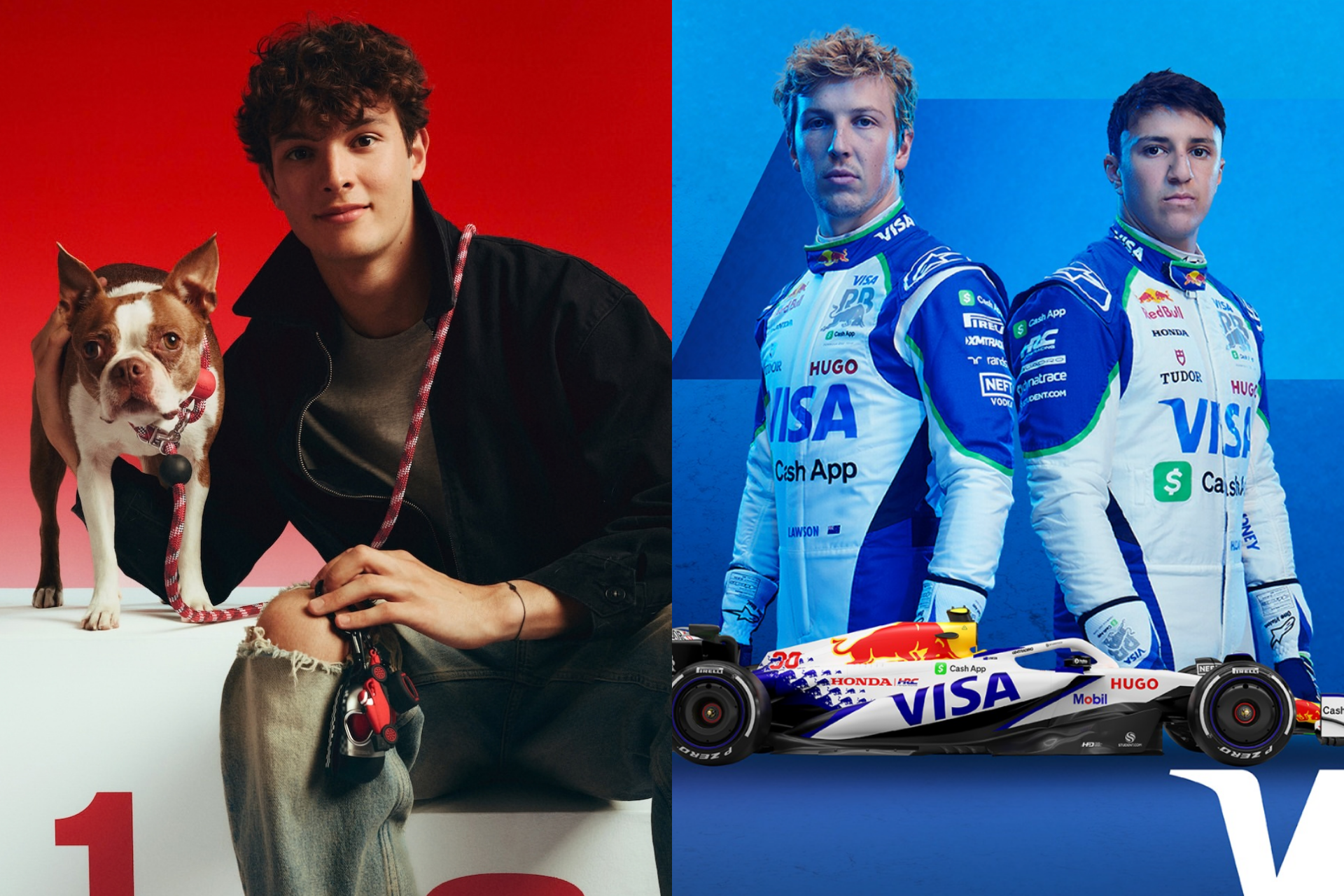 From left to right: VETRESKA x Ollie Bearman, The Trackside by VISA x TUDOR x HUGO